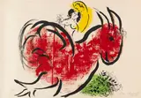 Marc Chagall, Der rote Hahn, 1952, Lithograph in colors