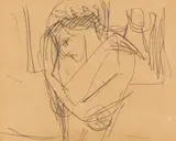Mädchen by Ernst Ludwig Kirchner, Um 1914, Pencil drawing, sold Jun 2014