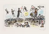 Marc Chagall, Feier, 1982, Lithograph in colors