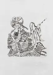 Die Seiltänzer by Max Beckmann, 1921, Drypoint, sold Jun 2014