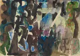 Eduard Bargheer, Nächtlicher Garten, 1956, Watercolor