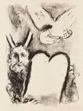 Marc Chagall, Moses und die Gesetzestafeln, 1963, Lithograph
