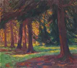 Georg Burmester, Herbstsonne im Walde, 1915, Oil on canvas