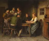 Franz Defregger, Die Werbung, 1900, Oil on canvas