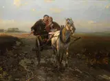 Glückliche Kutschfahrt by Alfred von Wierusz-Kowalski, Ca. 1890/1900, Oil on canvas, sold May 2014
