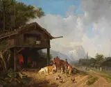 Heinrich Bürkel, Beim Hufschmied im Gebirge