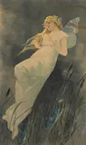 Alphonse Mucha, Elfe mit Irisblüten