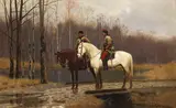 Włodzimierz Łoś, Zwei Kosaken zu Pferde, 1883, Oil on canvas