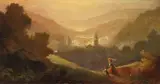 Carl Spitzweg, Berglandschaft mit Sennerin und Kind