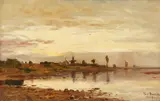 Paul Baum, Holländische Kanallandschaft, 1887, Oil on panel