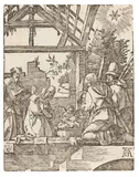 4 Bll.: Geburt Christi. Christus vor Herodes. Die Dornenkrönung. Die Kreuztragung (aus der kleinen Holzschnittpassion) by Albrecht Durer, 1509/10, Woodcut, sold May 2014