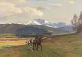 Otto Strützel, Reiter in Gebirgslandschaft (Benediktenwand)