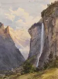 Edward Theodore Compton, Der Staubbachfall in Lauterbrunnen (Schweiz)