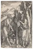 Johannes der Täufer und Onuphrius mit der Hopfengirlande by Albrecht Durer, Um 1503/04, Woodcut, sold May 2014
