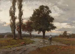 Josef Willroider, Landschaft mit abziehendem Gewitter, Oil on canvas