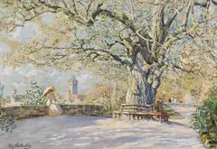 Fritz Stoltenberg, Frühlingstag (Blick auf das Klingentor in Rothenburg ob der Tauber), Um 1875, Watercolor