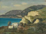 Eugen Spiro, Mediterrane Küstenlandschaft, Pastel