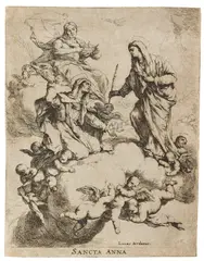 Luca Giordano, Sancta Anna, Um 1680, Etching