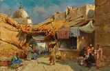 Carl Wuttke, Orientalischer Basar, Ca. 1900/10, Oil on panel