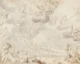 Hans Rottenhammer, Zugeschrieben - Das Jüngste Gericht (Seite der Seligen), Pen and ink drawing
