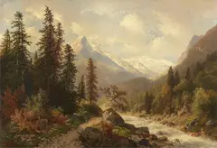 Motiv bei Sölden im Ötztal in Tirol by Carl Hasch, 1896, Oil on canvas, sold May 2014