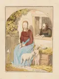 Johann von Schraudolph, Die heilige Familie, Ca. 1830, Watercolor