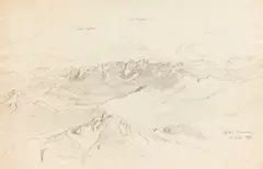 Johann Gottfried Steffan, Auf dem Wendelstein, 1847, Pencil drawing