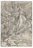 Giovanni Andrea Vavassore, Michaels Kampf mit dem Engel (nach Dürer), Woodcut