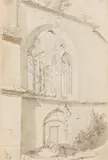 Conrad Geyer, Klosterruine Gnadenberg (Oberpfalz), 1849, Pencil drawing