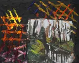 Markus Lüpertz, Rheinische Landschaft, 1997, Oil