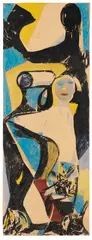 HAP Grieshaber, Coiffeur, 1952, Woodcut in colors
