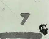 Antoni Tàpies, 7 on Acetate, 1975, Mixed media
