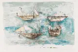 Voiles à la mer by Zao Wou-ki, 1953, Lithograph in colors, sold Dec 2013