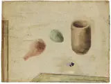 Julius Heinrich Bissier, Cista (Körbchen) mit Ei 5. Fassung