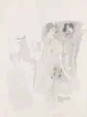 Gesellschaftsszene by Horst Janssen, 1960, Pencil drawing, sold Dec 2013