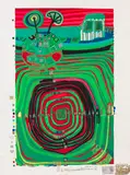 La Barca - Regentag by Friedensreich Hundertwasser, 1969, Silkscreen in colors, sold Dec 2013