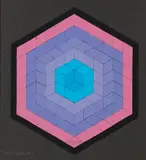 Victor Vasarely, Negyszóg-F, 1966, Collage
