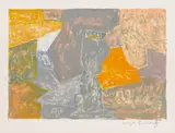 Composition jaune, rouge et grise by Serge Poliakoff, 1956, Lithograph in colors, sold Dec 2013