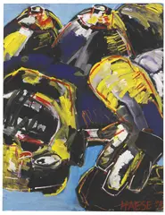 Peter Haese, Figuration II [Bea springt hoch], 1993, Acrylic on canvas
