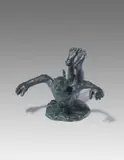 Ohne Titel (Affe auf Bauch liegend, Kopf gerade) by Jörg Immendorff, 2006, Bronze, sold Dec 2013
