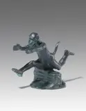 Jörg Immendorff, Ohne Titel (Affe als Mauerspringer), 2006, Bronze