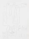 Georg Baselitz, Weiblicher Halbakt, 1995, Ball-point drawing
