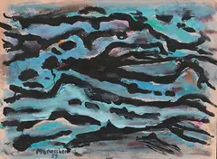 Alfred Manessier, Composition bleue, 1959, Gouache