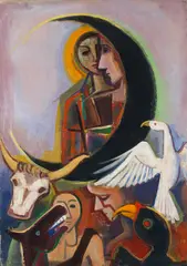 Schwarzmond by Karl Hofer, 1948, Oil on canvas, sold Dec 2013