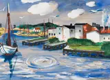 Max Pechstein, Fischerhafen in Leba, 1921, Watercolor