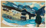 Gabriele Münter, Schloss Elmau im Winter (Landschaftsstudie Elmau)