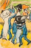 Max Pechstein, Im Tanzcafé, 1910, Chalk drawing