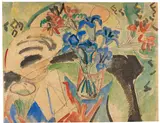 Stilleben mit Enzian und Türkenbund by Ernst Ludwig Kirchner, 1920, Watercolor, sold Dec 2013