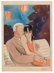 Schlechtes Beispiel by (d.i. Dörte Clara Wolff) Dodo, 1929, Watercolor, sold Dec 2013