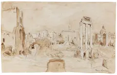 Hans Purrmann, Forum Romanum (Rom), 1923, Pencil drawing